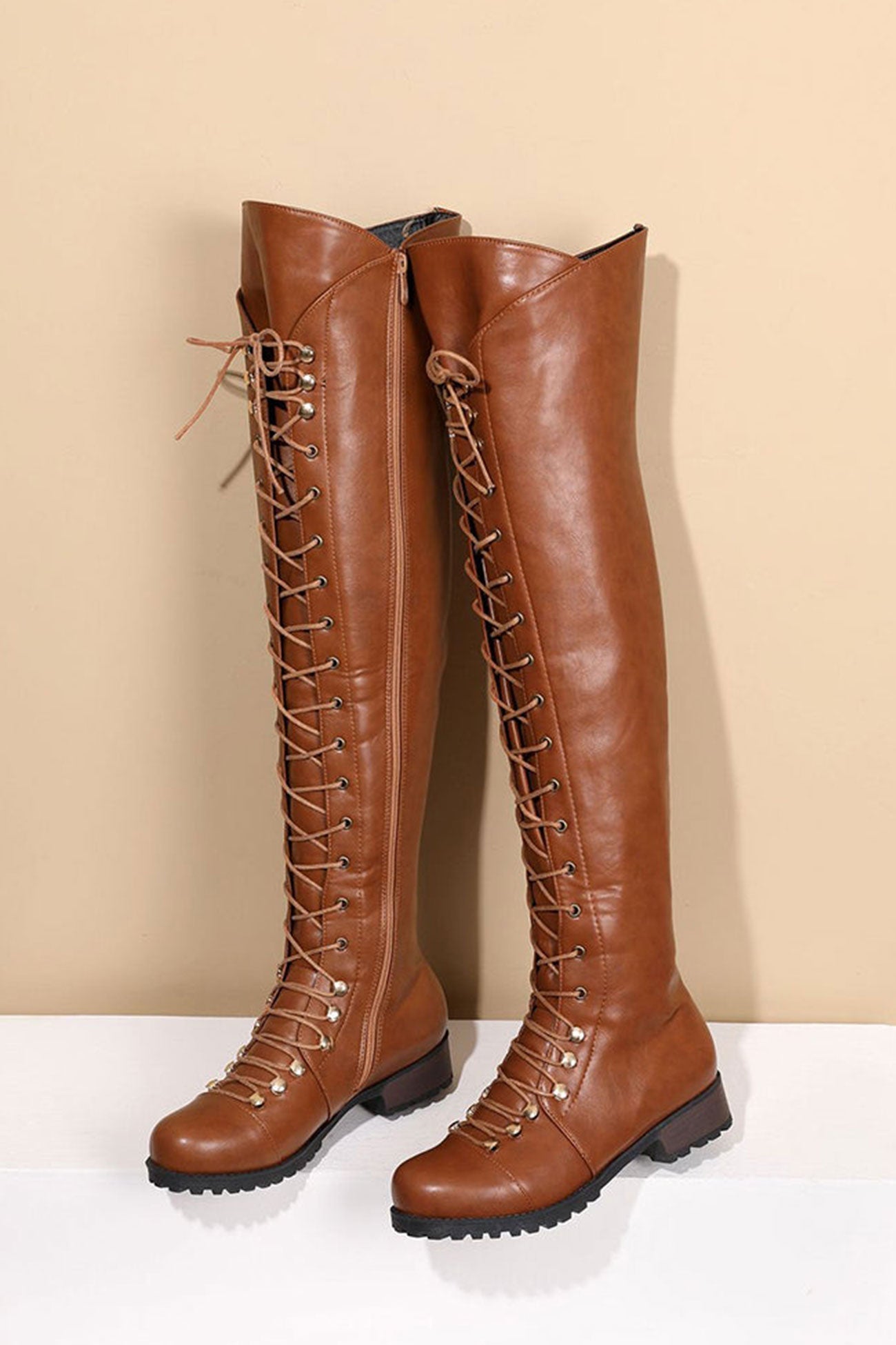 KS | Over-the-knee boots with lacing
