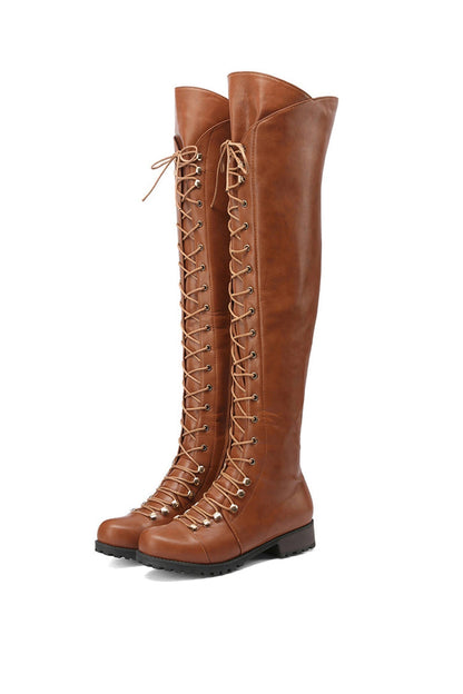 KS | Over-the-knee boots with lacing