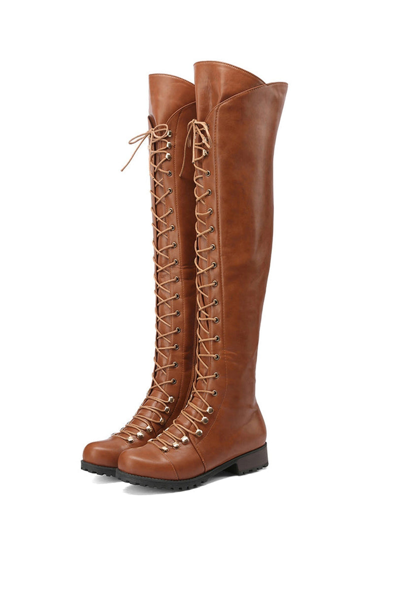 KS | Over-the-knee boots with lacing