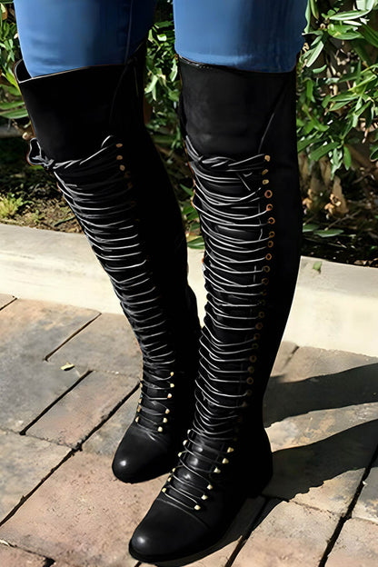 KS | Over-the-knee boots with lacing
