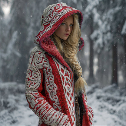 Viking Style Women's Thick Sweater Coat elevenforest