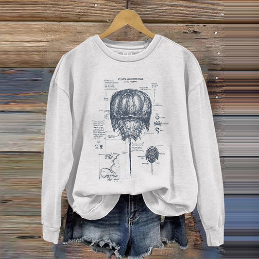 Marine Biology Print Women's Sweatshirt elevenforest