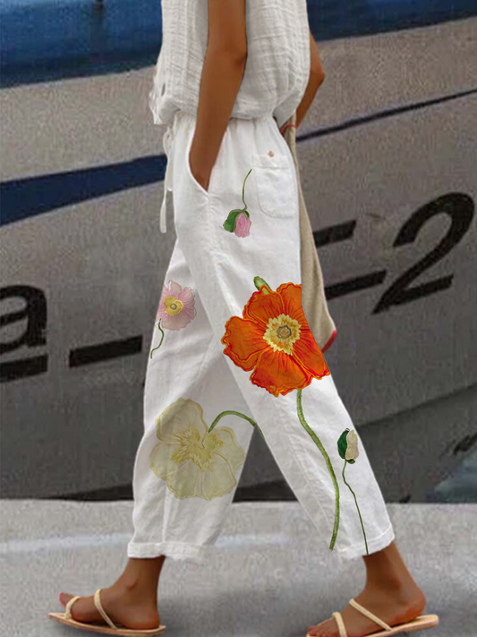 Women's Loose Casual Floral Pants