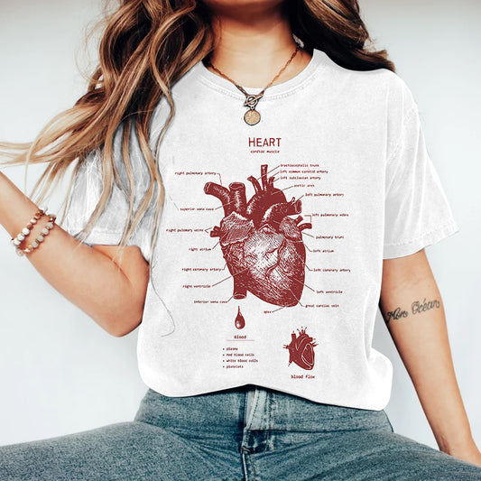 Heart Biology Print Women's T-Shirt elevenforest