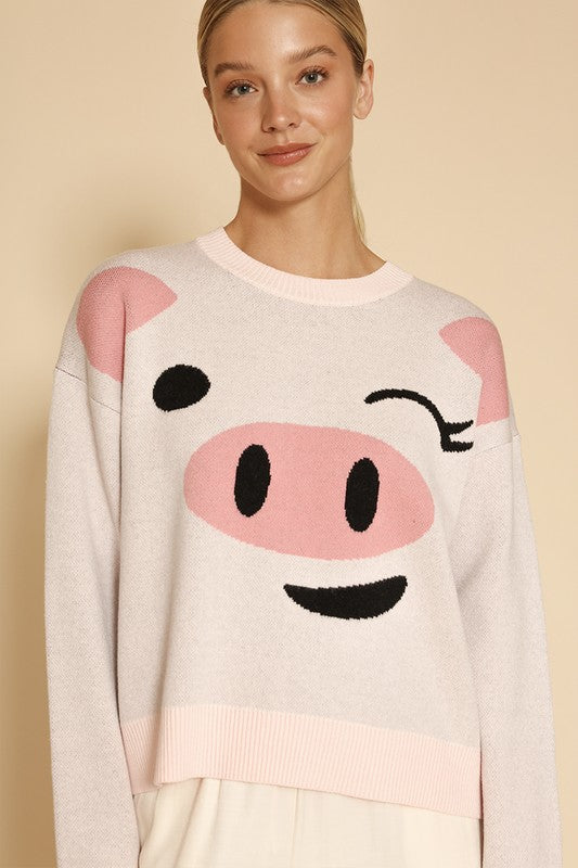 Orla® | Knitted sweater with pig face