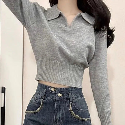 Liana® | Short women's sweater with collar