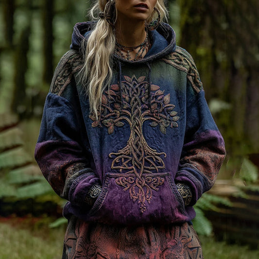 Viking Tree Of Life Celtic Knot Art Gradient Women's Comfort Hoodie elevenforest