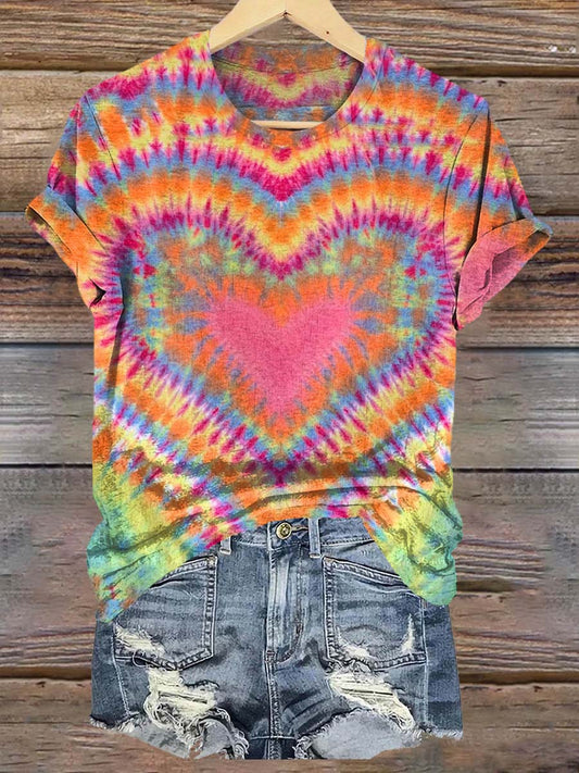 Tie-Dye Heart Art Print T-Shirt