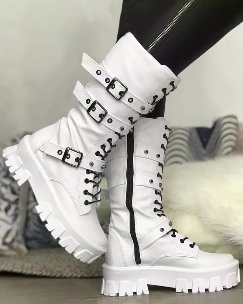 KS | Boots with zipper and buckles