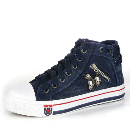 JO | Denim sneakers with white soles