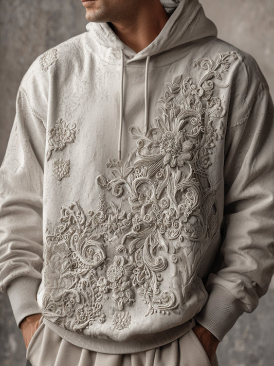 Men's Casual Retro Bohemian Embroidered Print Hoodie elevenforest