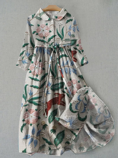 KS | Floral maxi dress with buttons