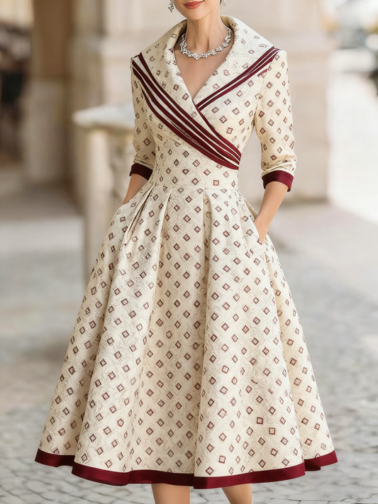 Women's romantic floral jacquard long dress