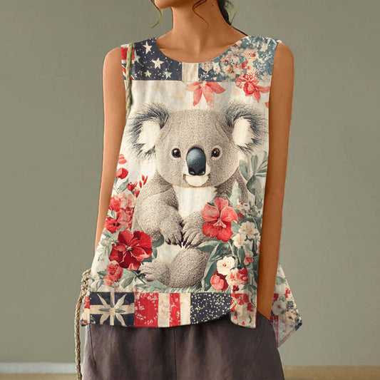 Women's Australian Save Koala Protect Koala Cute Koala Art Design Tank Top elevenforest