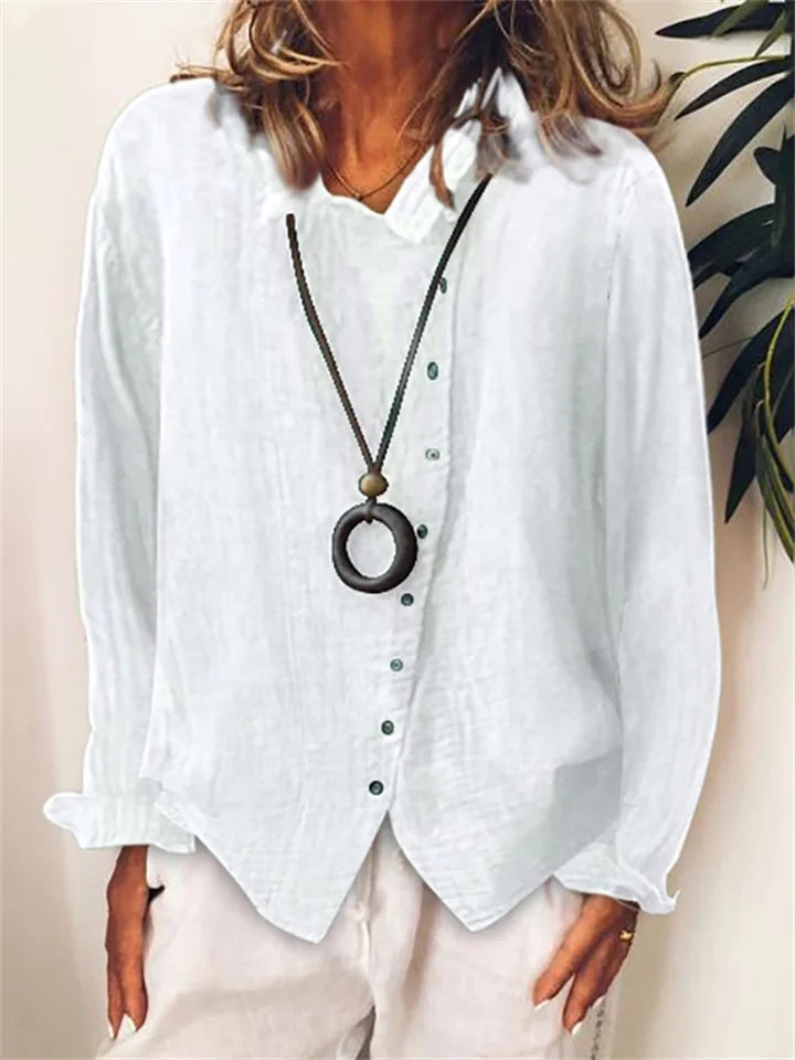 KS | Asymmetric button-up blouse