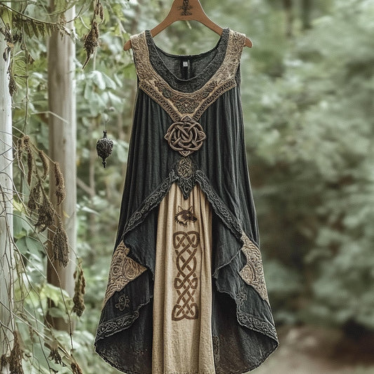 Vintage Tribal Viking Celtic Knot Tank Midi Dress elevenforest