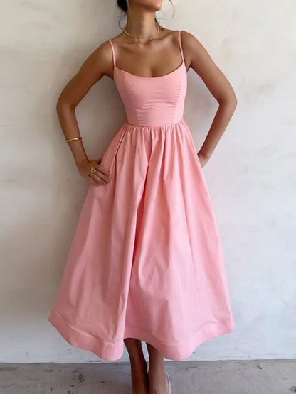 KS | Flowing maxi dress with spaghetti stars