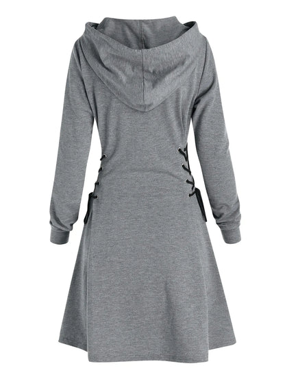 KS | Casual-chic hooded midi dress