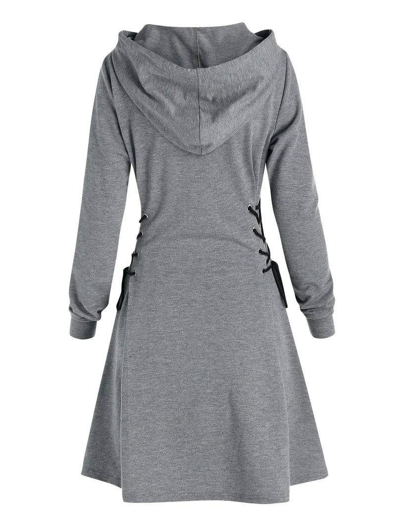 KS | Casual-chic hooded midi dress