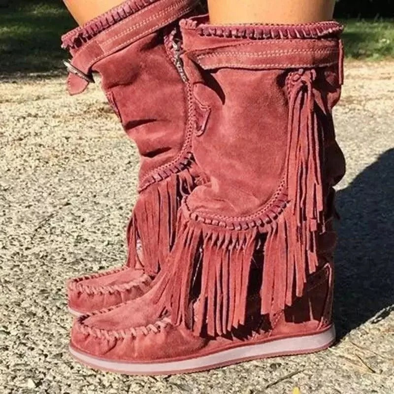KS | Boho fringe western boots