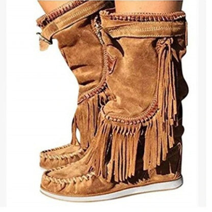 KS | Boho fringe western boots