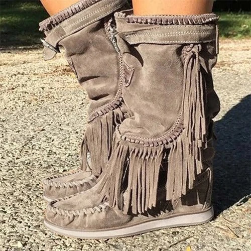 KS | Boho fringe western boots