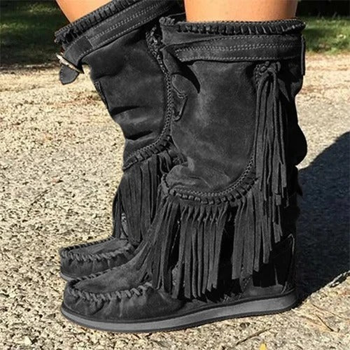 KS | Boho fringe western boots