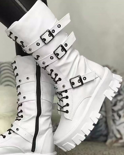 KS | Boots with zipper and buckles
