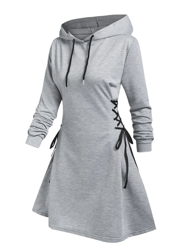 KS | Casual-chic hooded midi dress