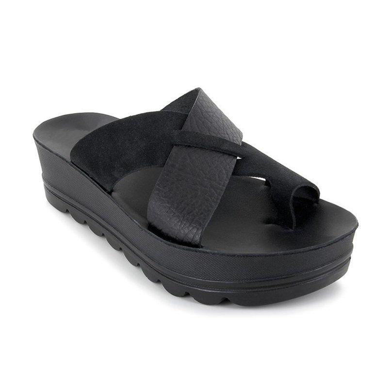 KS | Stylish platform sandals with crossed straps